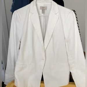 LOFT White Linen lined Blazer - Elegant Suit Jacket.  New Bright White!